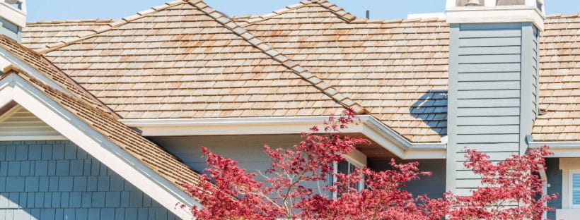 Roofline of a residential home with shingles and dormers, representing roofing condition and energy efficiency considerations in a home inspection.